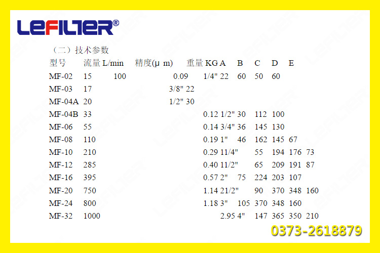 MF04液壓系統過濾器